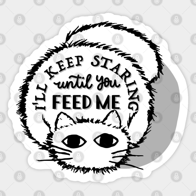 Hungry Cat Sticker by aftrisletter